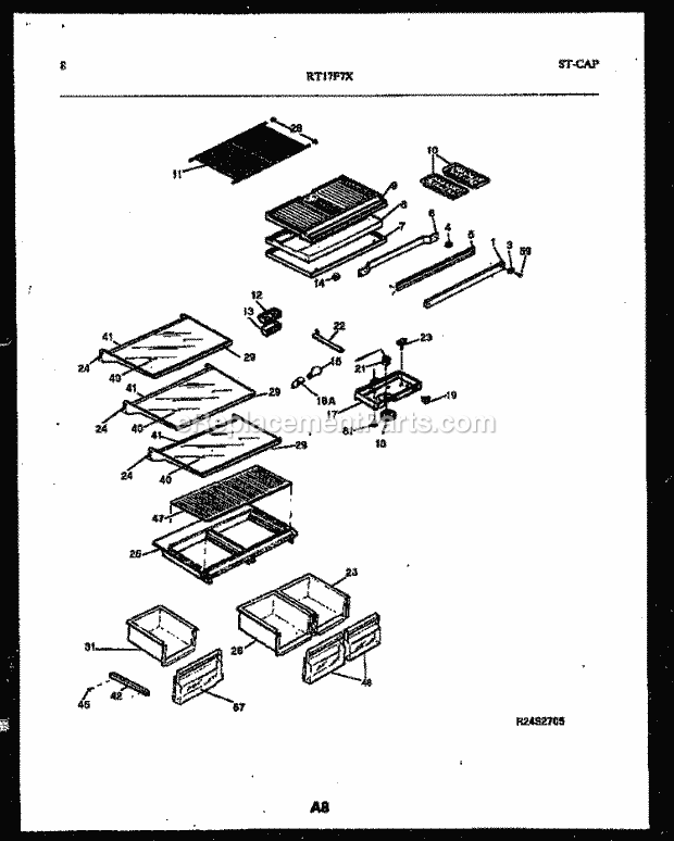 Gibson RT17F7WX4C Top Freezer Top Mount Refrigerator - 5995227054 Page E Diagram