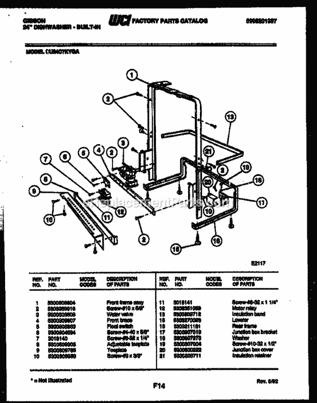 Gibson SU24C7KYGA Dishwasher Power Dry and Motor Parts Diagram