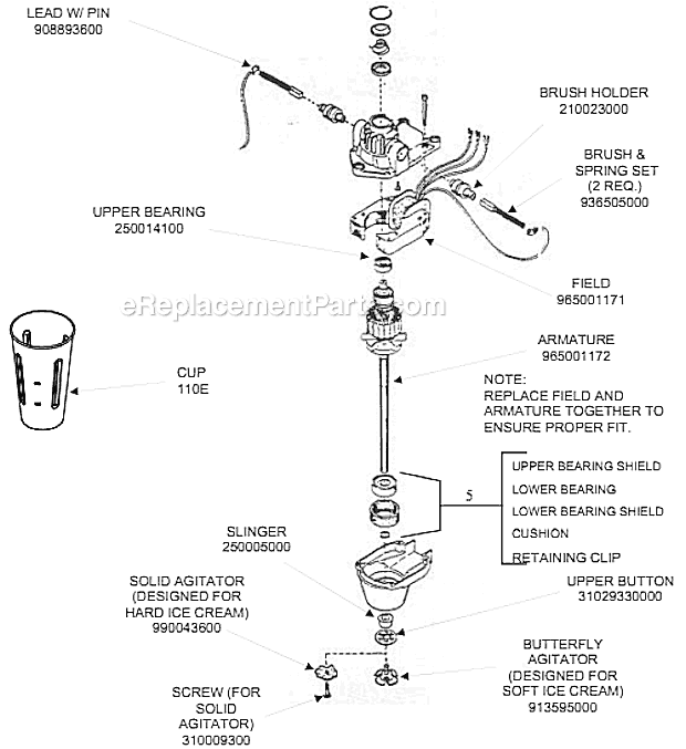Hamilton Beach 950 (A-E) Drink Mixer Page C Diagram
