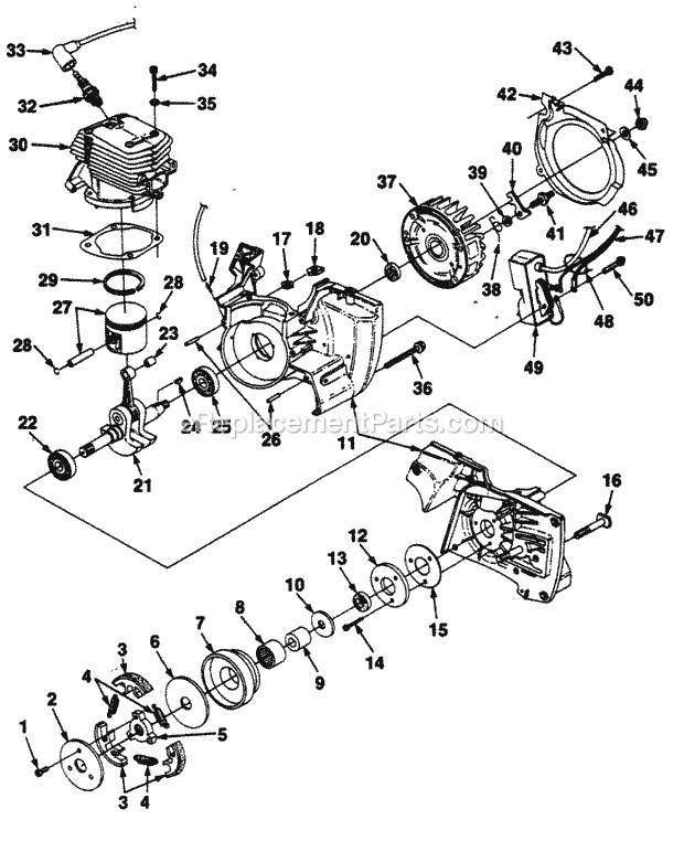 Homelite UT-05034 DM54 Multi Purpose Saw Engine_Internals Diagram