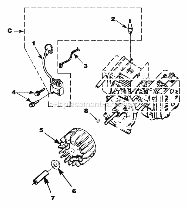 Homelite UT-08023-B (HB390) Blower Ignition_With_Rotor Diagram