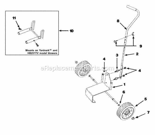 Homelite UT-08078-R (HB251YV) Blower Dolly_And_Bracket Diagram