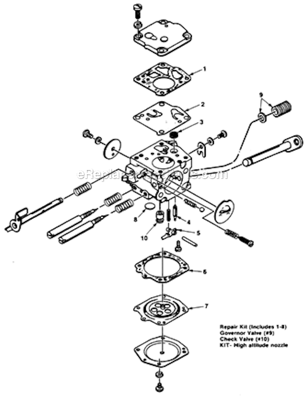 Homelite UT-10510-A Super XL 925W Chain Saw Hs-151B Carburetor Diagram