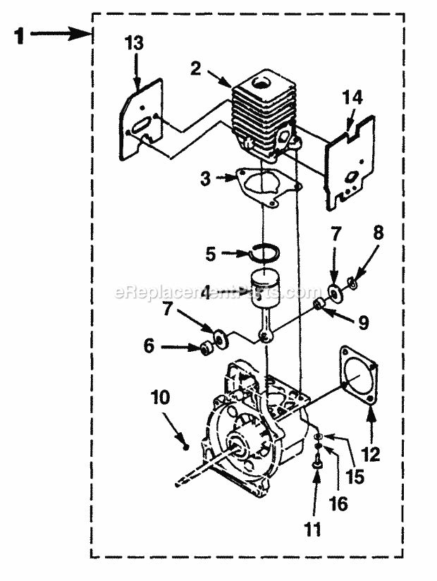 Homelite UT-15089-B PBC3600 String Trimmer Engine_Internal Diagram