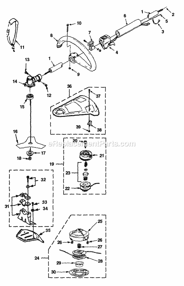 Homelite UT-15089-B PBC3600 String Trimmer Page C Diagram