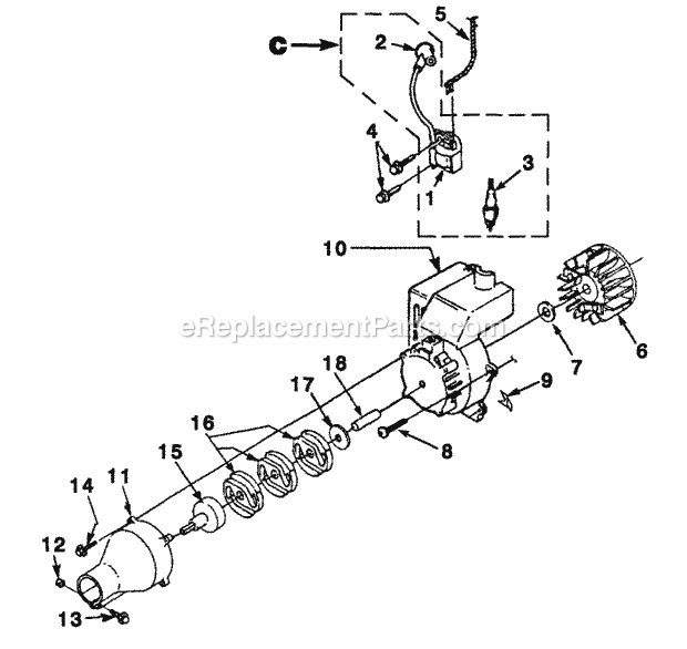 Homelite UT-15089-B PBC3600 String Trimmer Page D Diagram