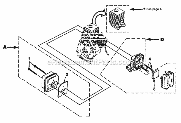 Homelite UT-15089-B PBC3600 String Trimmer Muffler_-_Air_Cleaner Diagram