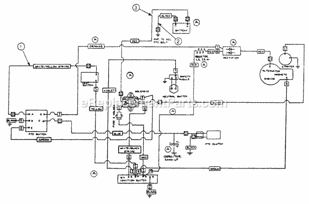 Homelite UT-32018-A RMX11E Riding Mower Wiring_Diagram_Electric_Start Diagram
