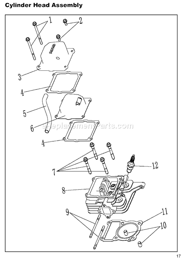 Homelite UT13144 4-Cycle High-Wheel Field Trimmer Page H Diagram