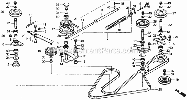 Honda CD4538 (Type SA#)(VIN# 1000001-9999999) Lawn Tractor Blade Shaft Ii Diagram