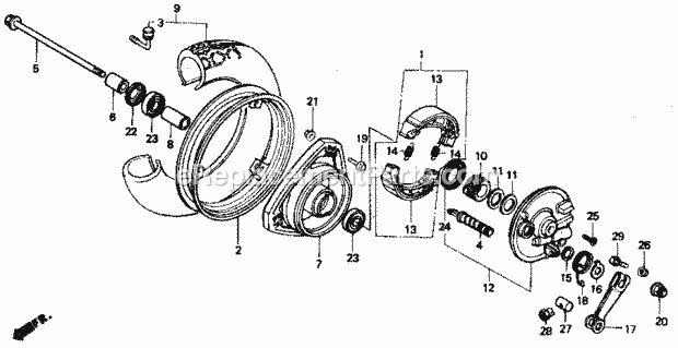 Honda CH150 (1985) Scooter Front Wheel 85-86 Diagram