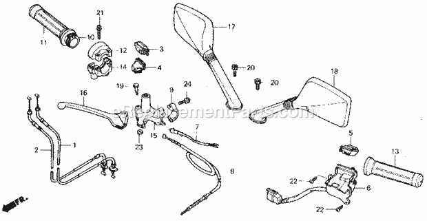 Honda CH250 (1990) Scooter Handle Switch Diagram