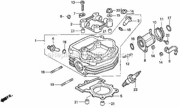Honda CH80 (1996) Scooter Cylinder Head Diagram