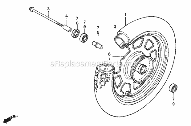 Honda CH80 (1996) Scooter Front Wheel Diagram