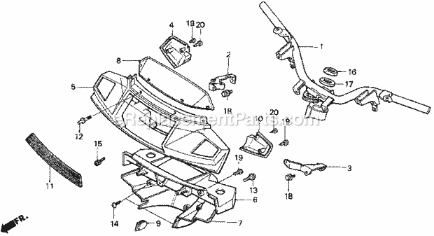 Honda CH80 (1999) Scooter Handlebar Diagram