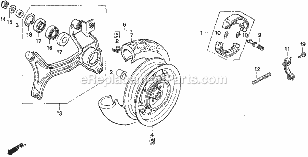 Honda CN250 (1994) Scooter Rear Wheel 92-97 Diagram