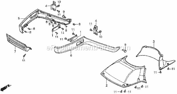 Honda CN250 (1994) Scooter Front Lower Cover Diagram