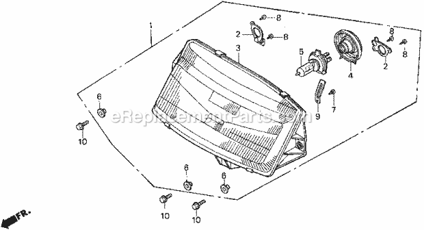 Honda CN250 (1994) Scooter Headlight Diagram