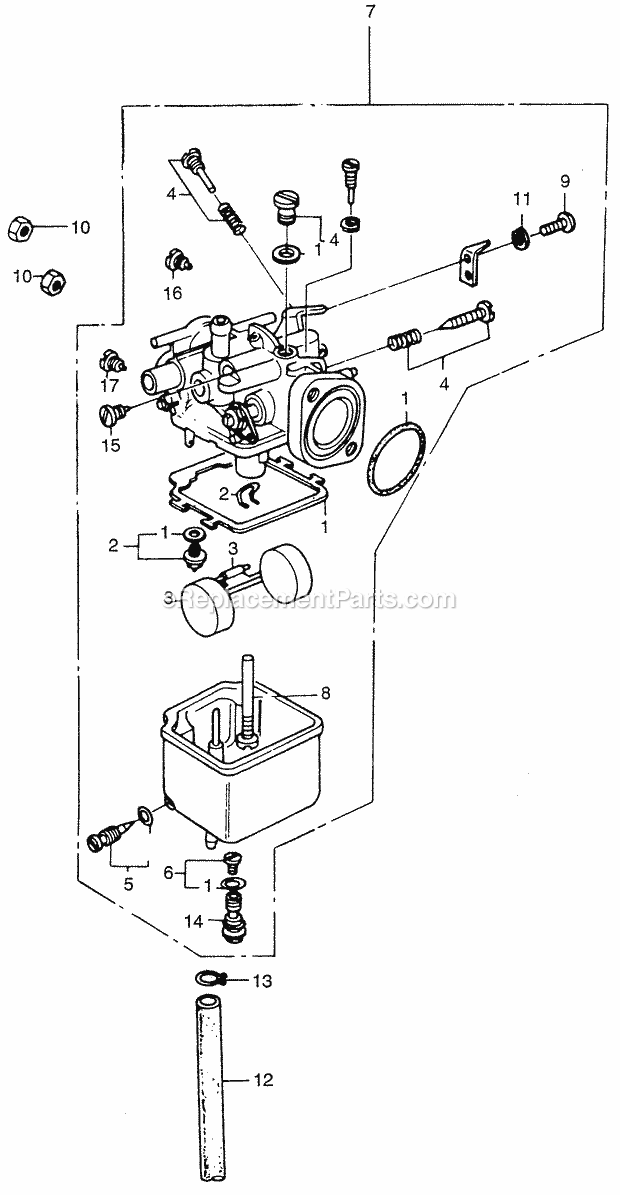 Honda E2500K3 (Type A)(VIN# G65-3000017-3110580) Generator Carburetor Diagram