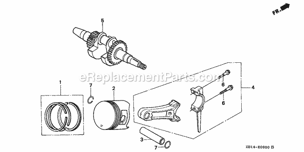 Honda EG1400XK1 (Type A/B)(VIN# GC01-2000001-4299999) Generator Page D Diagram