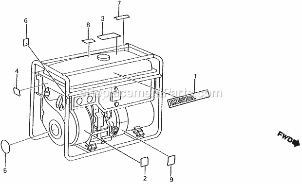 Honda EM1600 (Type A)(VIN# GE200-1000001-9999999) Generator Page P Diagram