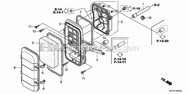 Honda EM4000SX (Type AT)(VIN# GCBHT-1000001-9999999) Generator Air Cleaner (2) Diagram