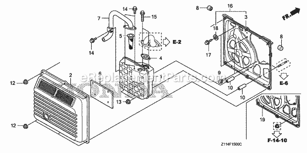 Honda EM5000IS1 (Type AT)(VIN# GCBFT-1000001-9999999) Generator Muffler Diagram