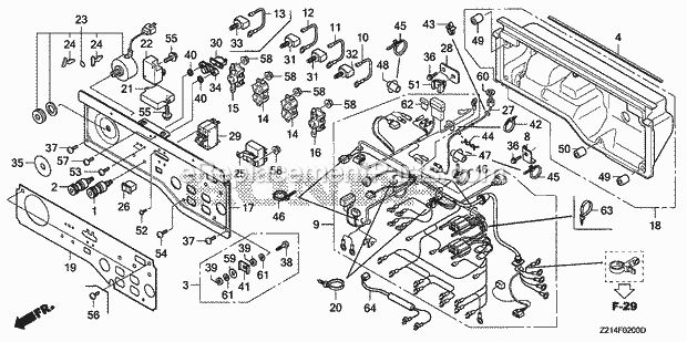 Honda EM5000SXK2 (Type AN)(VIN# GC05-3600001-9999999) Generator Control Panel (1) Diagram