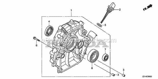 Honda EM5000SXK3 (Type AT1)(VIN# GCBDT-1000001-9999999) Generator Crankcase Cover (Em4000sx/5000sxk3/6500sxk2) Diagram