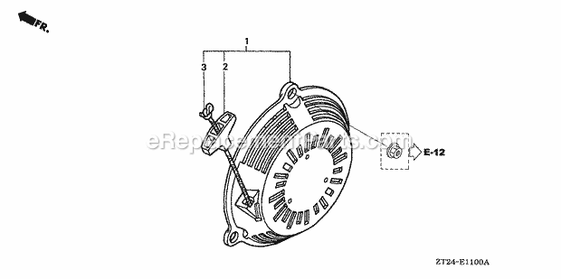 Honda EN2000 (Type A)(VIN# GCAH-1000001-9999999) Generator Recoil Starter Diagram