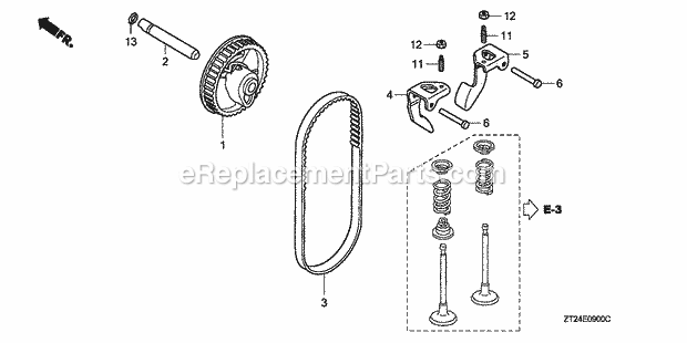 Honda EN2000 (Type AL)(VIN# GCAH-1000001-9999999) Generator Camshaft Diagram