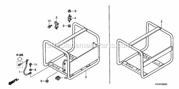 Honda EN2500 (Type A)(VIN# GCAH-1000001-9999999) Generator Frame Diagram