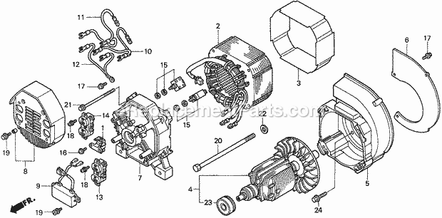 Honda EN5000 (Type A)(VIN# GC05-2000001-9999999) Generator Page P Diagram