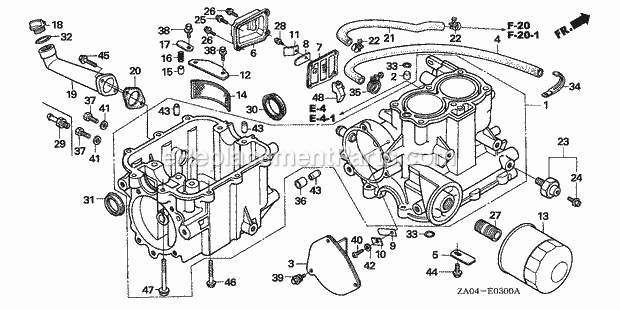 Honda ES6500K2 (Type A/A)(VIN# GA01-1400001-9999999) Generator Cylinder Diagram
