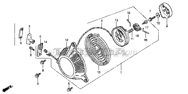 Honda EU1000IK1 (AC) Generator, Jpn, Vin# Ezga-1120001 Recoil Starter Diagram