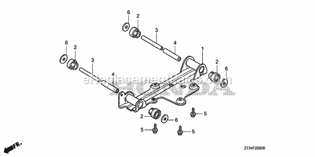 Honda EU1000IK1 (Type AC)(VIN# GCAL-1500001-9999999) Generator Engine Bed Diagram