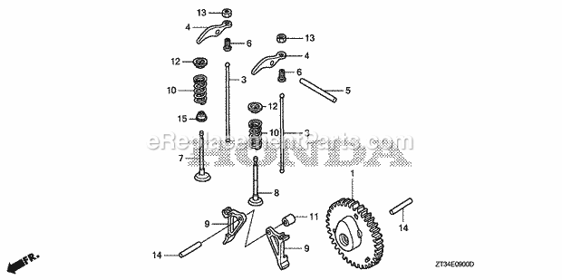 Honda EU1000IK1 (Type AC)(VIN# GCAL-1500001-9999999) Generator Camshaft Diagram