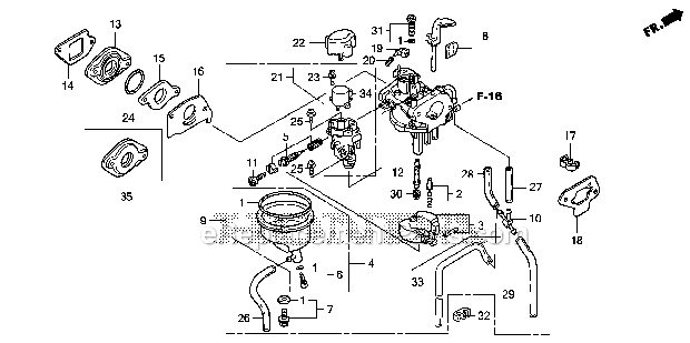 Honda EU1000I (AC) Generator, Jpn, Vin# Ezga-1120001 Carburetor Diagram