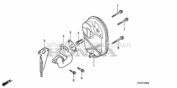 Honda EU1000I (Type AC)(VIN# GCAL-1500001-9999999) Generator Muffler Diagram