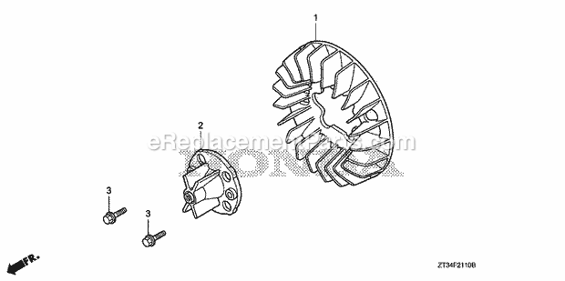 Honda EU1000I (Type AC)(VIN# GCAL-1500001-9999999) Generator Cooling Fan Diagram