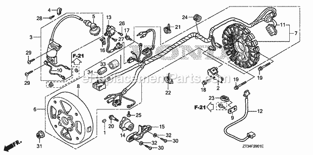 Honda EU1000I (Type AC)(VIN# GCAL-1500001-9999999) Generator Ignition Coil, Generator (Eu1000i/K1) Diagram