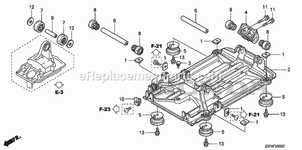 Honda EU2000IK1 (Type AC)(VIN# GCANM-2248639-9999999) Generator Lower Cover Diagram