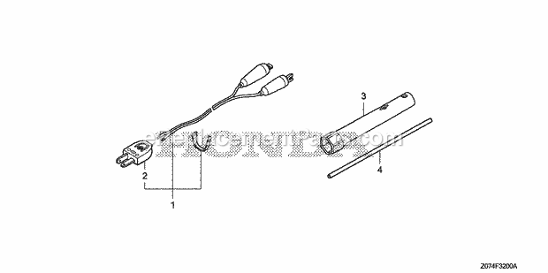 Honda EU2000IK1 (Type AC1)(VIN# GCANM-2248639-9999999) Generator Charge Cord, Receptacle Plug, Tools Diagram
