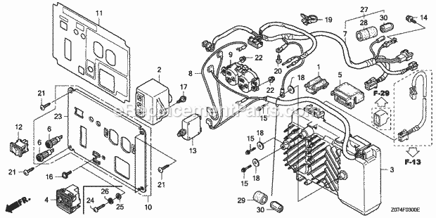 Honda EU2000I (AB) Generator, Jpn, Vin# Eaaj-1170001 Control Panel (Eu2000I) (AAcAc2AnAn2C2C2Cm) Diagram