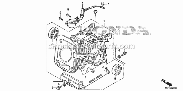 Honda EU3000IS1 (Type A)(VIN# GCBUT-1000001-9999999) Generator Cylinder Diagram