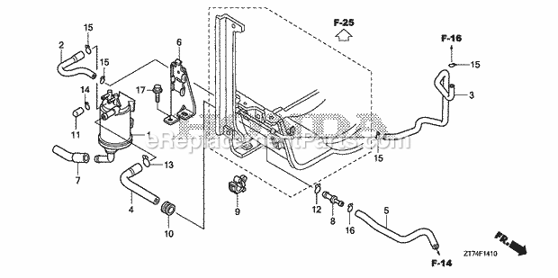 Honda EU3000IS (Type AC)(VIN# GCAE-1900001-9999999) Generator Canister Diagram