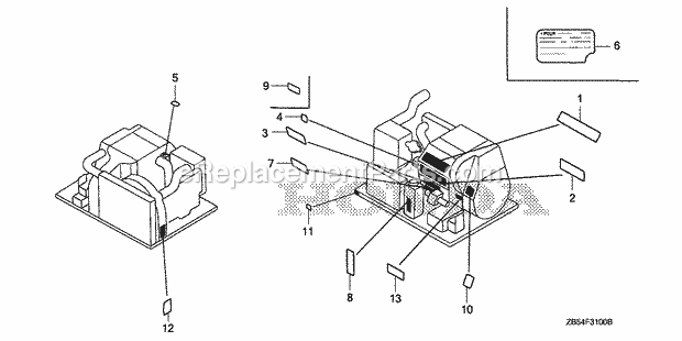 Honda EV4010 (Type BA/A)(VIN# GA01-1100001-1346825) RV Generator Page X Diagram