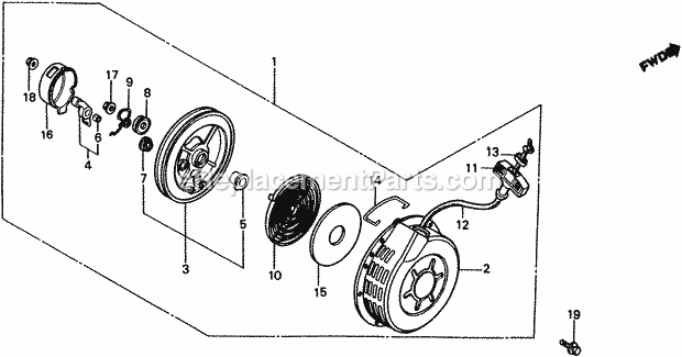 Honda EW170 (Type A)(VIN# GE400-1000001-9999999) Generator Page I Diagram