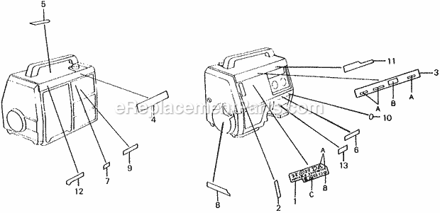 Honda EX800 (Type A)(VIN# G100-1287874-9999999) Generator Labels Diagram