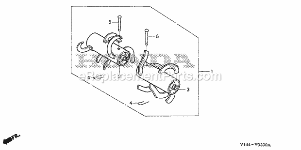 Honda F220 (Type A/A)(VIN# GJALM-1100001-1199999) Tiller Drum Rotor Kit Diagram